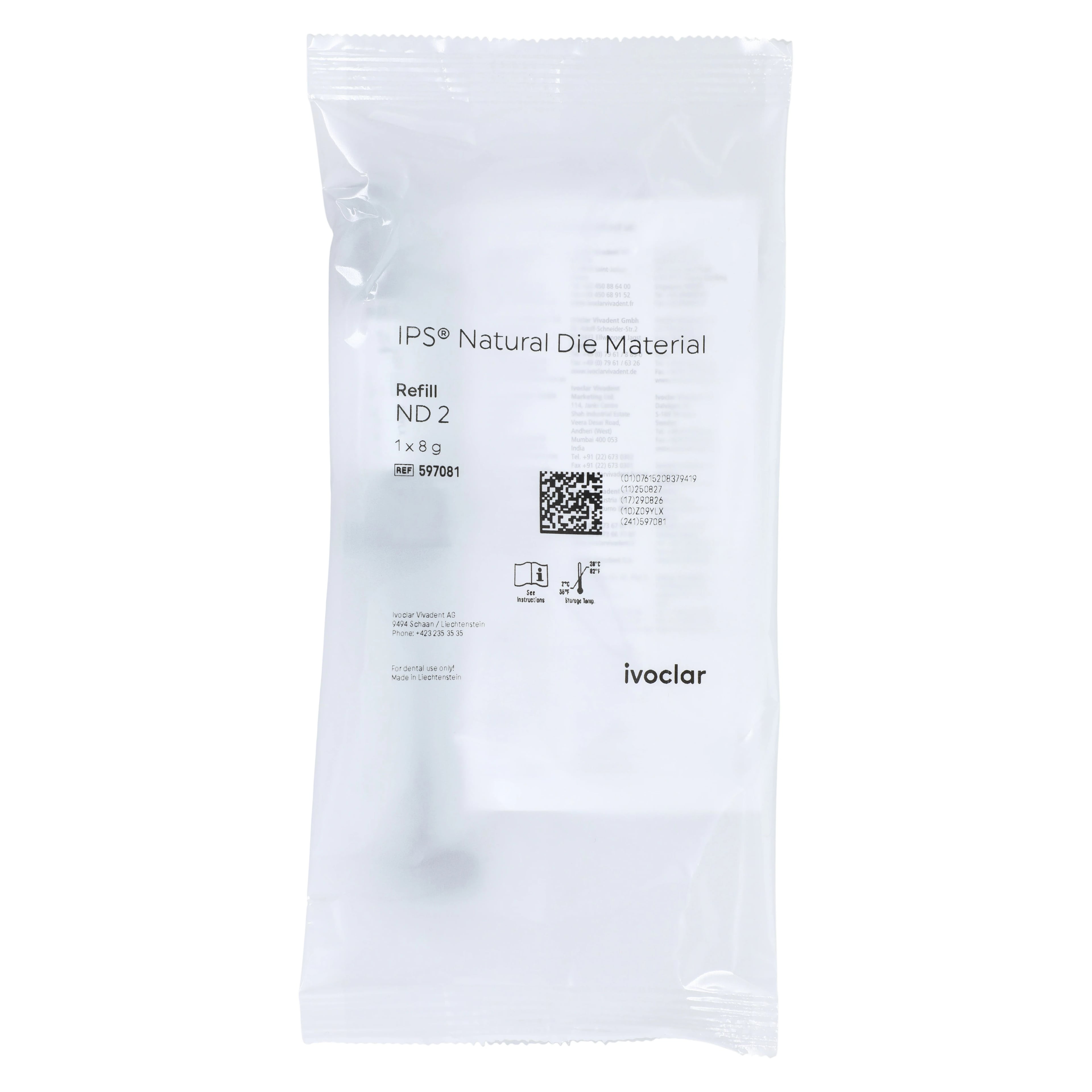 IPS Natural Die Material Syringe, Shade ND2, 8g Refill