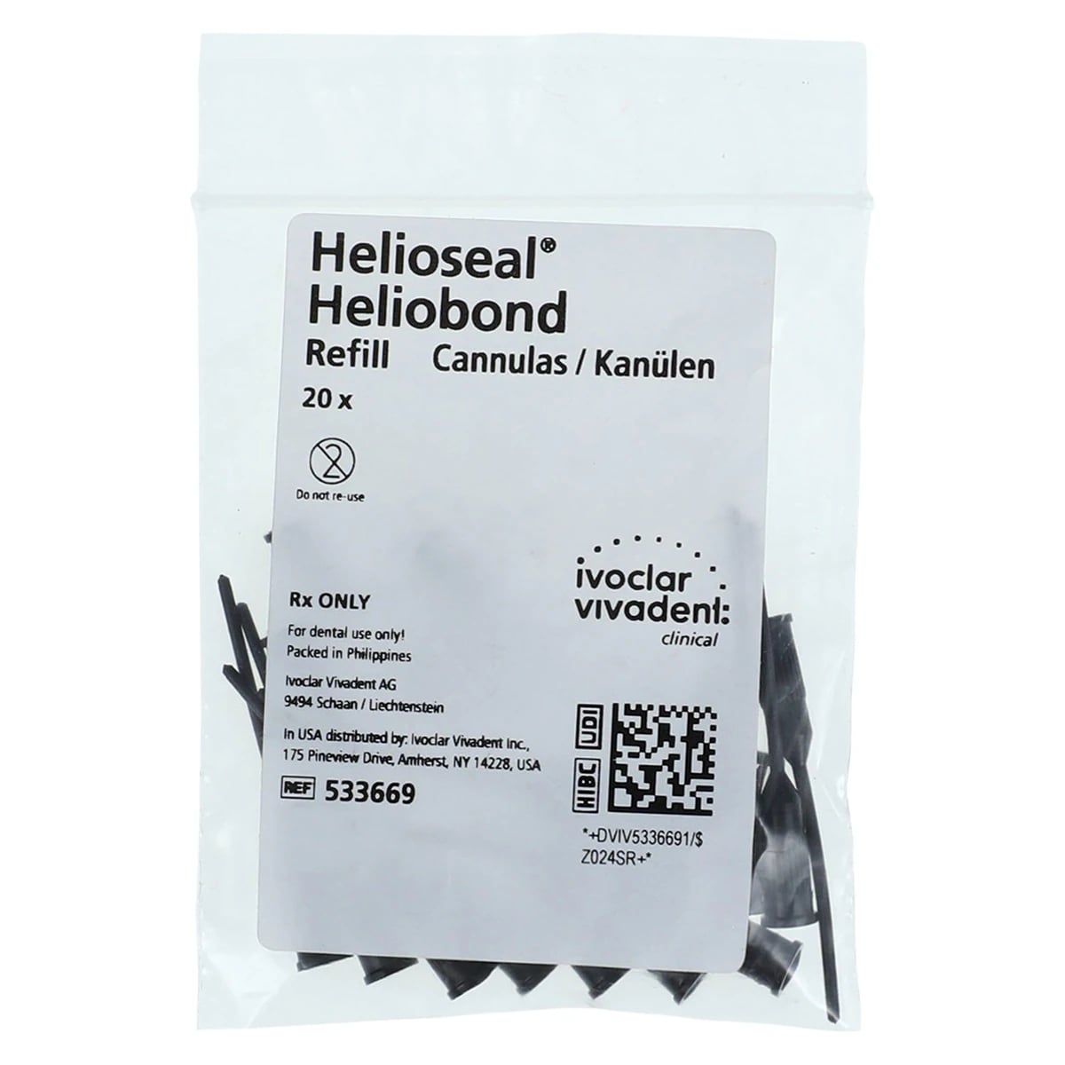 Ivoclar Vivadent Helioseal/Heliobond Black Application Tips (Cannulas), 20 Gauge, 20/Pkg, 533669
