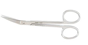 Miltex Wagner Surgical Scissors, 4.75" (4 3/4"), Angled, Smooth Blade, Sharp Tips, Stainless Steel