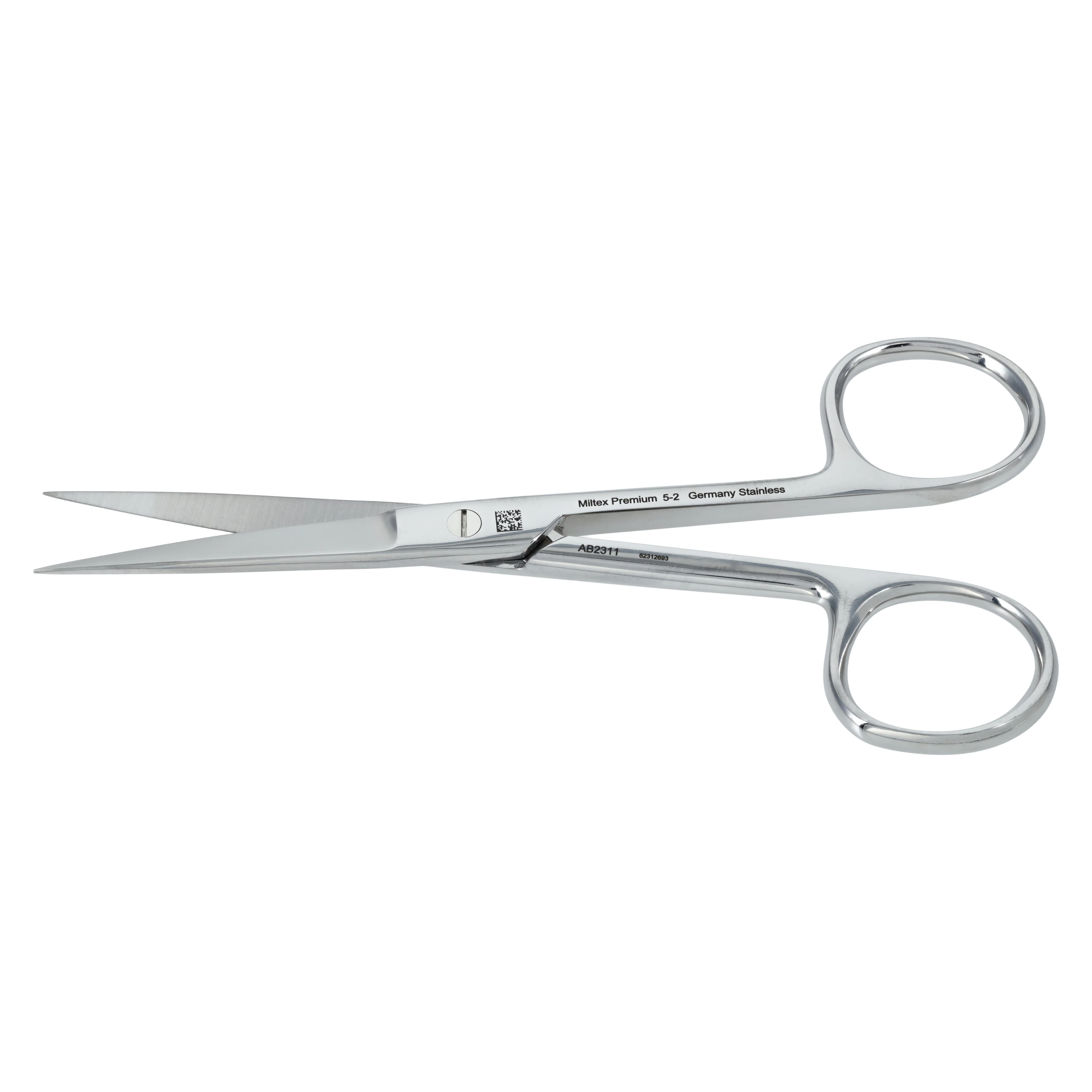 Miltex Surgical Operating Scissors, Straight, Sharp/Sharp, Stainless Steel, 4-1/2", 5-2