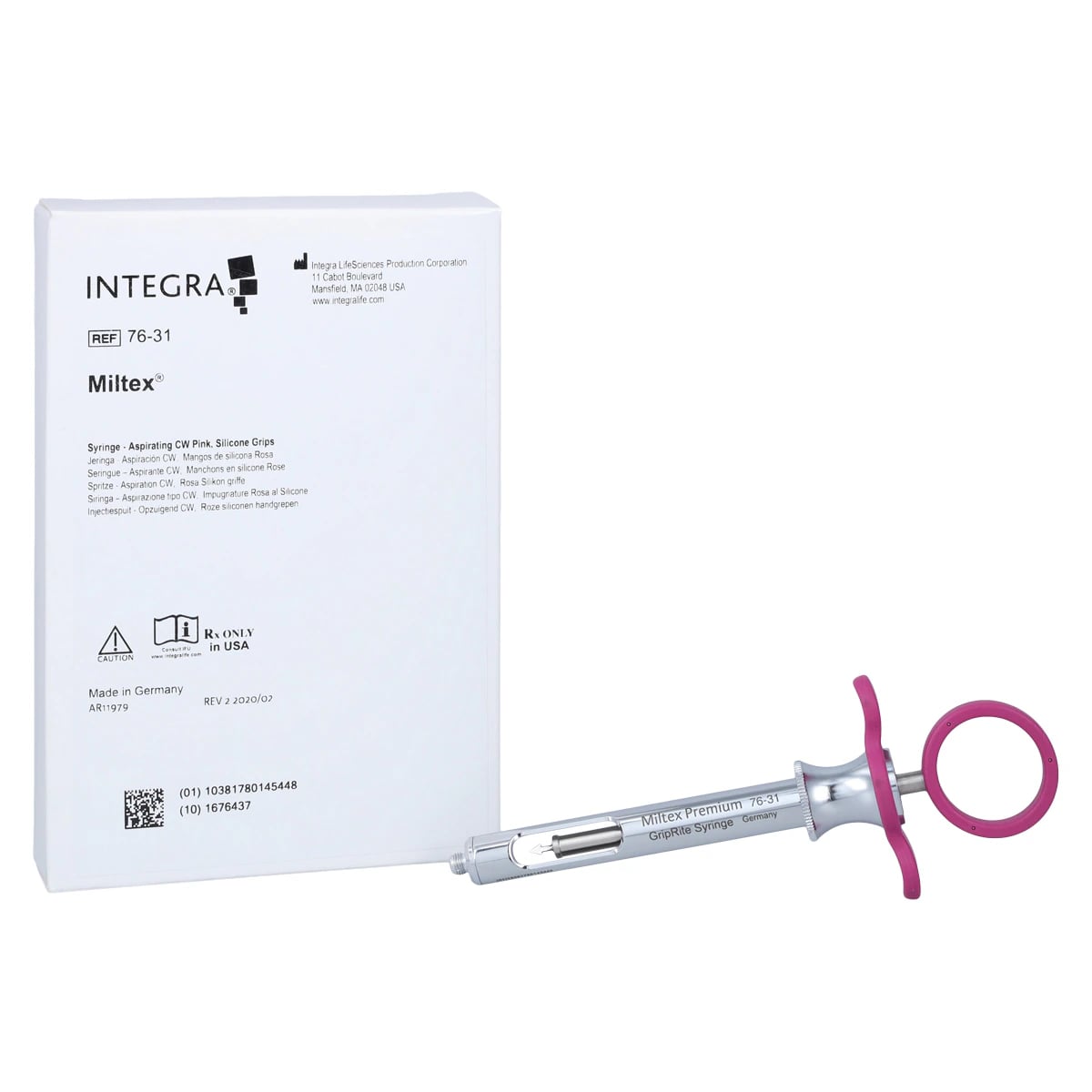 GripRite Aspirating Syringe CW - Standard - Pink, 76-31