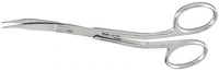 Miltex Goldman-Fox Scissors, 5", Double Curved, One Serrated Blade, Angled Shanks