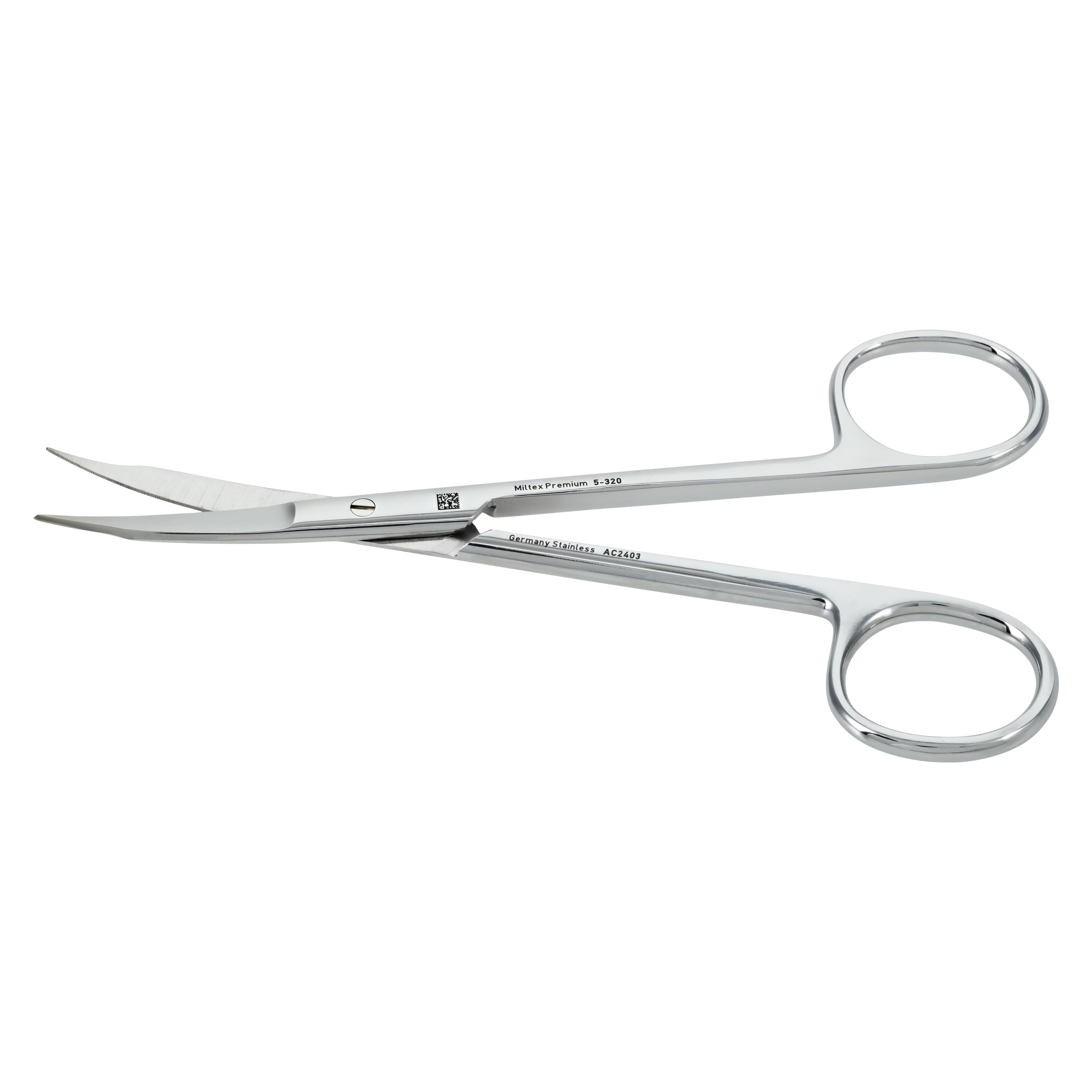 Miltex Goldman-Fox Surgical Scissors, 5-1/8", Curved, One Serrated Blade, Stainless Steel, 1 Each