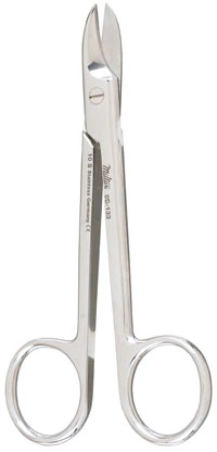 Crown and Collar Scissors, 4-1/4" Straight, Smooth Blade, Stainless Steel, #10S, 9D-133