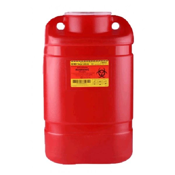 BD Multiuse One-Piece Sharps Collector, X-Large, 5 Gallon, Red, Large Funnel, 305477