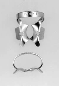 Ivory Stainless Steel Rubber Dam Clamp, Winged, #5, Large Upper Molar, 50057326