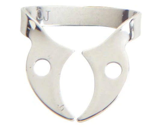 Ivory Stainless Steel Wingless Rubber Dam Clamp, #W7, General Purpose Lower Molar, Flat Jaws, 1/Pk, 50057528