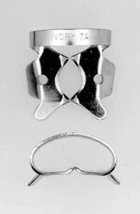 Ivory Rubber Dam Clamp, Winged, #7A, Large Lower Molar, Stainless Steel, 50057330