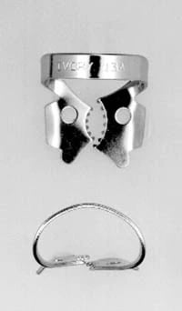 Ivory Stainless Steel Rubber Dam Clamp #13A, Winged, Serrated Jaws, Lower Left Molars, 50057352, 1/Pk