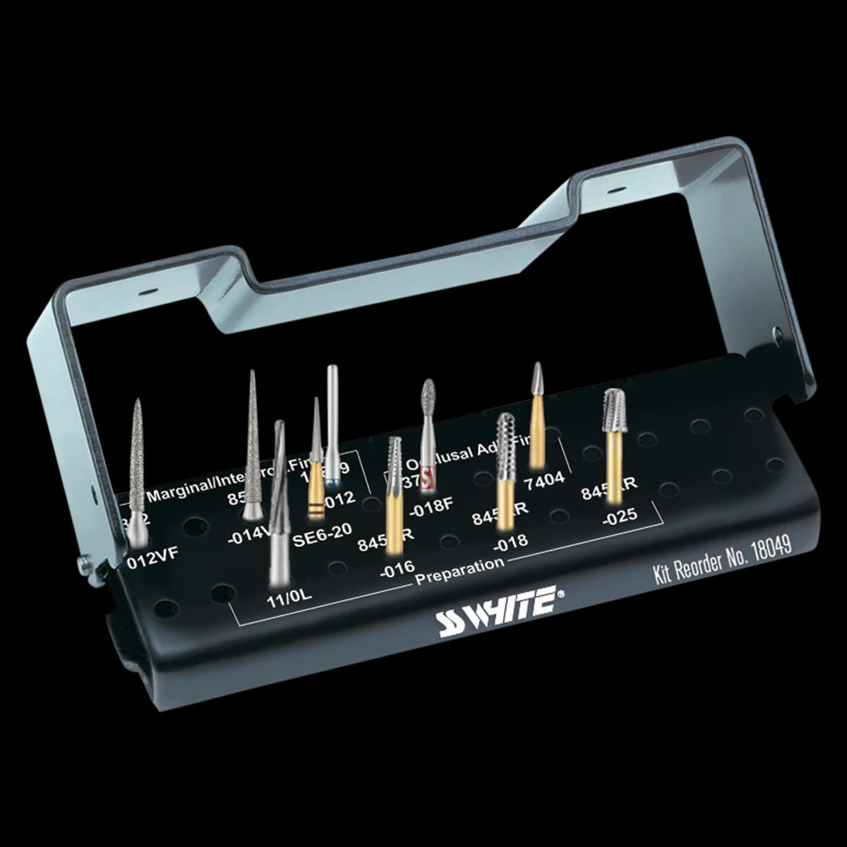 SS White Inlay/Onlay Technique Kit, Diamond and Carbide Burs, 10-Piece Kit, 18049