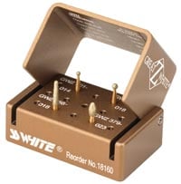 Great White Z Diamond Burs, FG, Introductory Kit, 4 Burs + Autoclavable Bur Block, 1/Pk, 18160