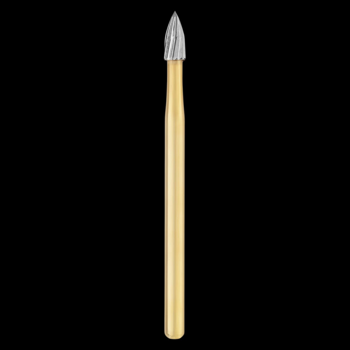 SS White #7106 Surgical Length Trimming & Finishing 12-Blade FG Carbide Bur, Flame Shape, 5/Pk