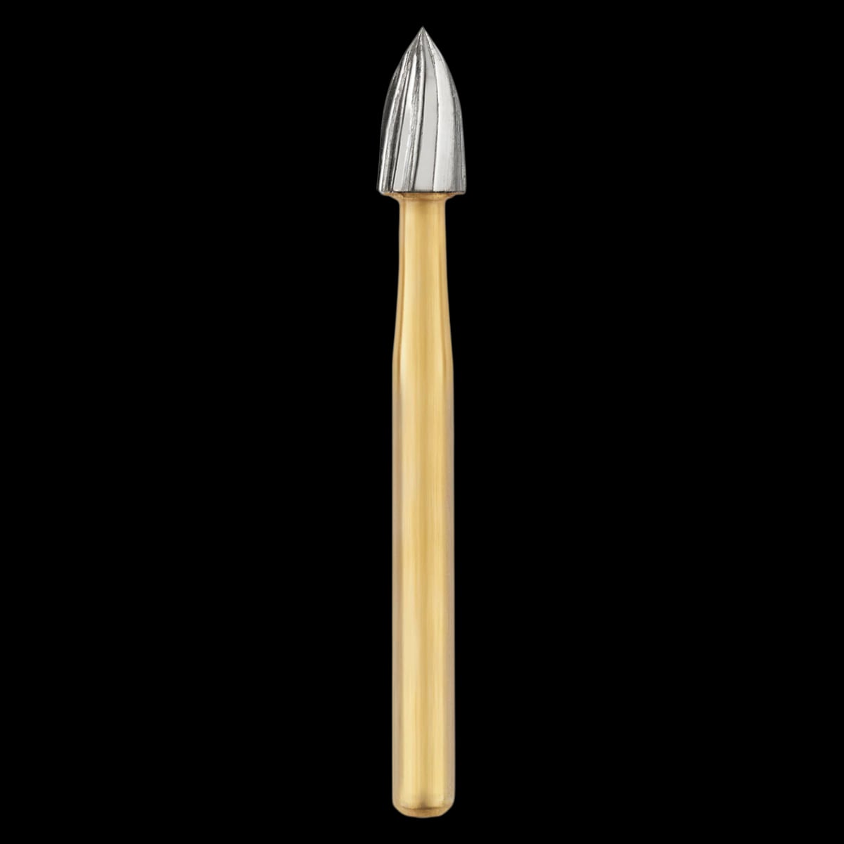 SS White 7108 Trimming and Finishing Carbide Bur, FG, Flame, 12 Blade, Sterile, 25/Roll