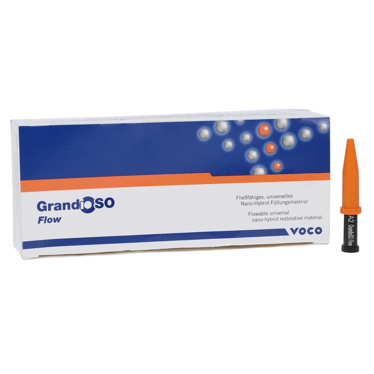 GrandioSO Flow Light-Cured Flowable Nano-Hybrid Composite, 0.25g Capsules, Shade A2, Pack of 16