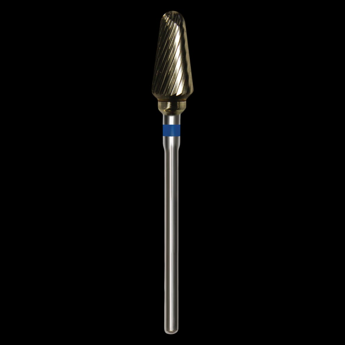 Great White Lab Series Carbide Bur, M Series, ISO 201, Spiral Fluted, HP Shank, 0.70 mm Head Diameter, Blue Band, GW79-070M-4, 1/Pk