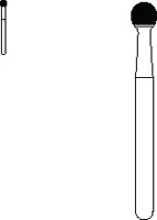 SS White Standard Operative Carbide Burs, FG, Round, #8, 2.3 mm Head Diameter, 1.6 mm Head Length, 100/Pk, 13008
