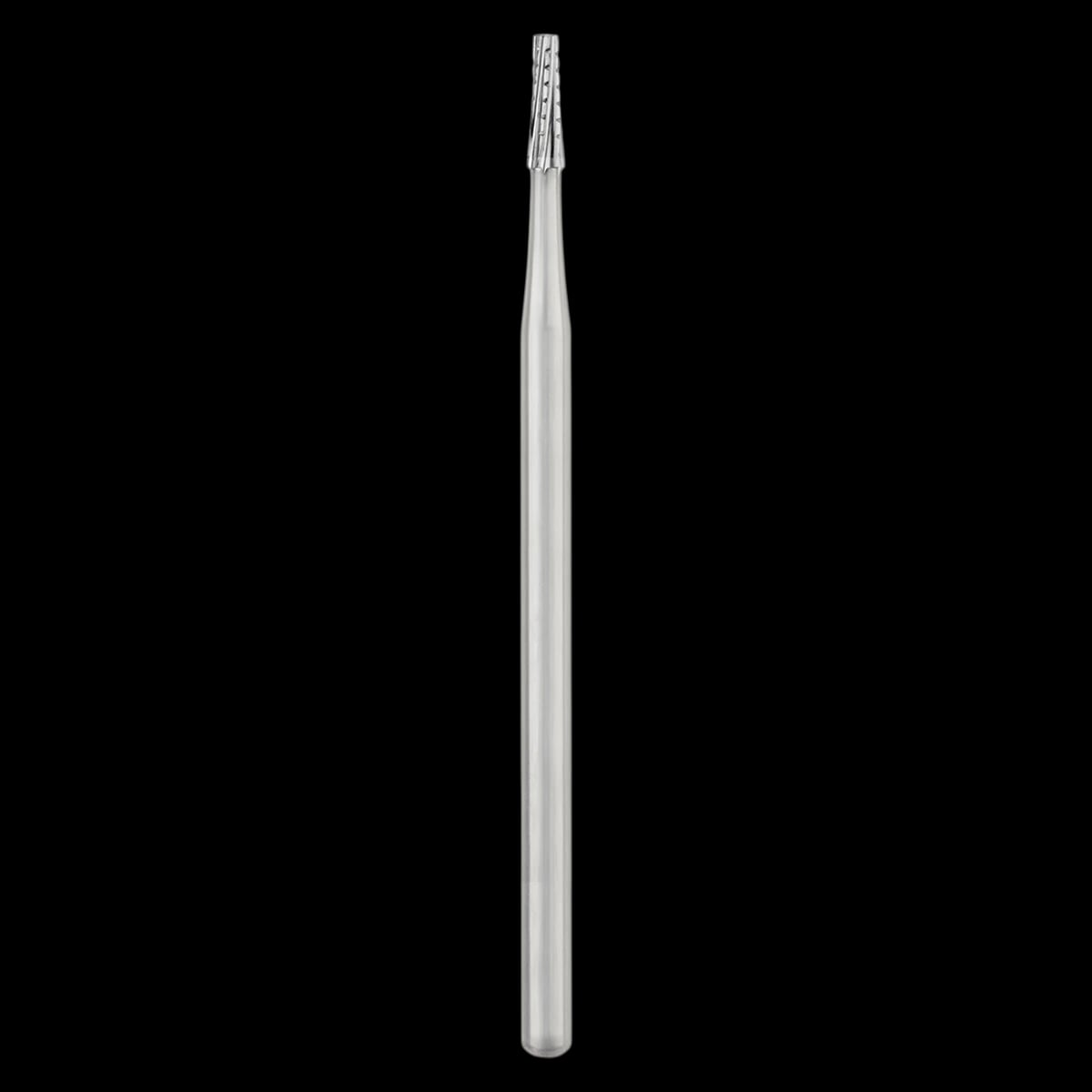SS White Oral Surgery Carbide Bur, #701, Tapered Fissure Cross-Cut, Flat End, HP Shank #2, 1.2 mm Head, 51 mm, Sterile, 10/Pk, 30022