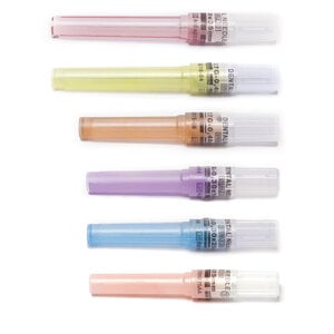 Quala 30 Gauge X-Short Plastic Hub Dental Needles, 3/8" Length, Purple Hub, 100/Box, DP42830