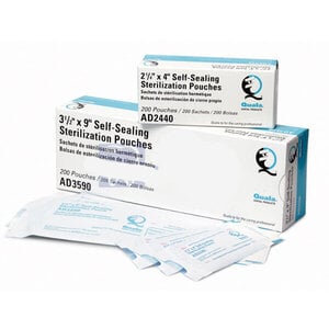 Quala Sterilization Pouches, 3.5" x 9", Self-Sealing, 500/Box