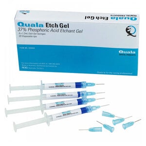 Quala 37% Phosphoric Acid Etch Gel Syringe, 2.0 ml, Economy Kit with Tips, Pkg/12