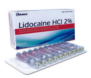 Advance Lidocaine HCl 2% with Epinephrine 1:100,000 Injection, USP, 1.7 ml Cartridges, Box of 50