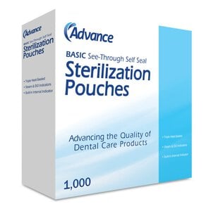 Advance™ Basic Self-Sealing Autoclave Pouches, 2.75" x 9", Bulk Box of 1000