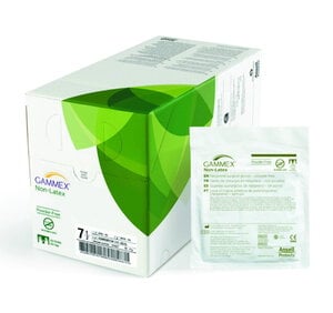 Gammex PF Neoprene Surgical Gloves, Powder-Free, Green, Size 7.5, 50 Pairs/Box