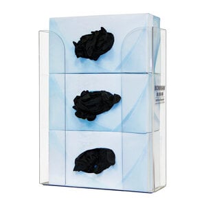 Bowman Clear PETG Triple Glove Box Dispenser, Holds 3 Boxes, Vertical Wall Mount