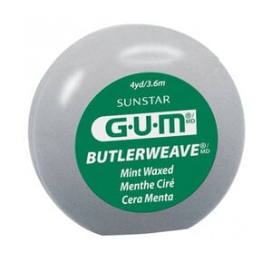 GUM ButlerWeave Waxed Mint Dental Floss, 4 yd Dispensers, Box of 144, Sunstar