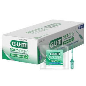 GUM® Soft-Picks® Comfort Flex Interdental Cleaners, Fresh Mint, 72 Sample Packs of 4, 670P