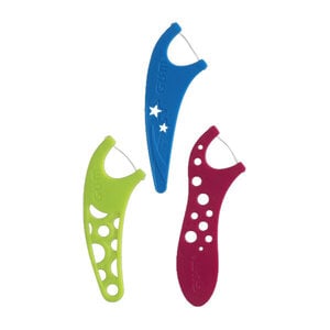 GUM Crayola Flossers for Kids, Easy-Grip Handle, Narrow Head, Assorted Colors