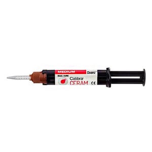 Calibra Ceram Dual Cure Automix Adhesive Resin Cement Refill, Medium, 4.5 g Syringe