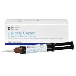Calibra Ceram Adhesive Resin Cement, Dual Cure Automix Syringe, Translucent, Refill, 4.5 g