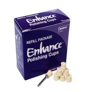 Enhance Polishing Cups, Refill Pack of 100 with Mandrel, Dentsply Sirona (Caulk)