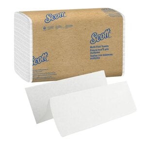 Scott Multi-Fold Paper Towels, 1-Ply, White, 250 Sheets/Pack, 16 Packs/Case (4000 Towels/Case)