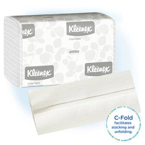 Kleenex C-Fold Towels, White, 10.1" x 13.15", 150 Sheets/Pkg, 16 Pkgs/Case (2400 Total), Kimberly-Clark Professional