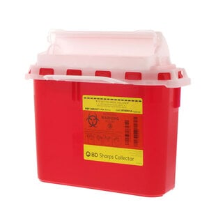 BD Next Generation Sharps Container, 5.4 Quart, Red, Horizontal Entry, Counter Balanced Doors, Single Unit