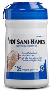 Sani-Hands Instant Hand Sanitizing Wipes, 5" x 8", Pack of 135, P13472