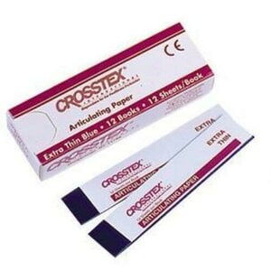 Crosstex Articulating Paper, X-Thin Blue, 38 µm, 12 Sheets/Book