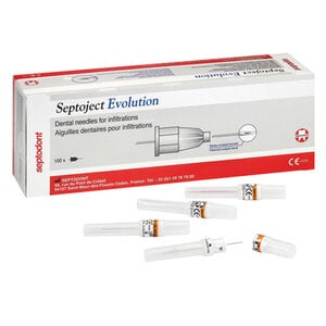 Septoject Evolution Dental Needles, 27 Gauge Short (25mm), Orange Hub, 100/Box