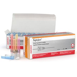 SeptoJect Dental Hypodermic Needles, 30 Gauge Short, Blue Plastic Hub, 100/Bx, N1301