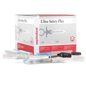 Septodont Ultra Safety Plus Twist XL Safety Syringe System, 30G Short (25mm) Needles with Autoclavable Handle, 100/Bx