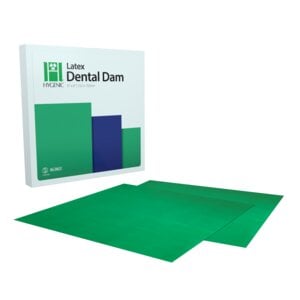 Hygenic Latex Dental Dam, 6" x 6", Green, Thin Gauge, Box of 36
