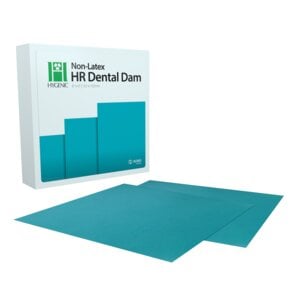 Hygenic HR Dental Dam, 6in x 6in, Teal, Medium Gauge, Box of 75