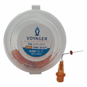 Voyager Irrigation Tips, Orange, Blunt End, 29 Gauge, 17mm, Package of 50
