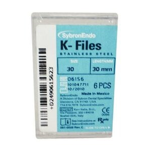 Kerr K-Files, Stainless Steel, Size #30, 30mm, Blue, 6/Box, 06156