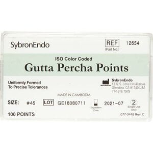 Kerr Endo Standardized Gutta Percha Points, Size #45, 100/Box, #12654
