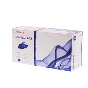 Cranberry Transcend Nitrile Exam Gloves, Powder-Free, Blue, Large, 300/Box