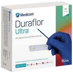 Duraflor Ultra 5% Sodium Fluoride White Varnish, 0.4 mL Unit Dose, Strawberry, Box of 30
