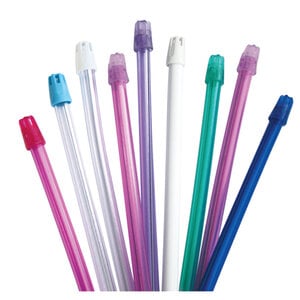 SafeBasics Saliva Ejectors, Clear Pink, 100/Pkg